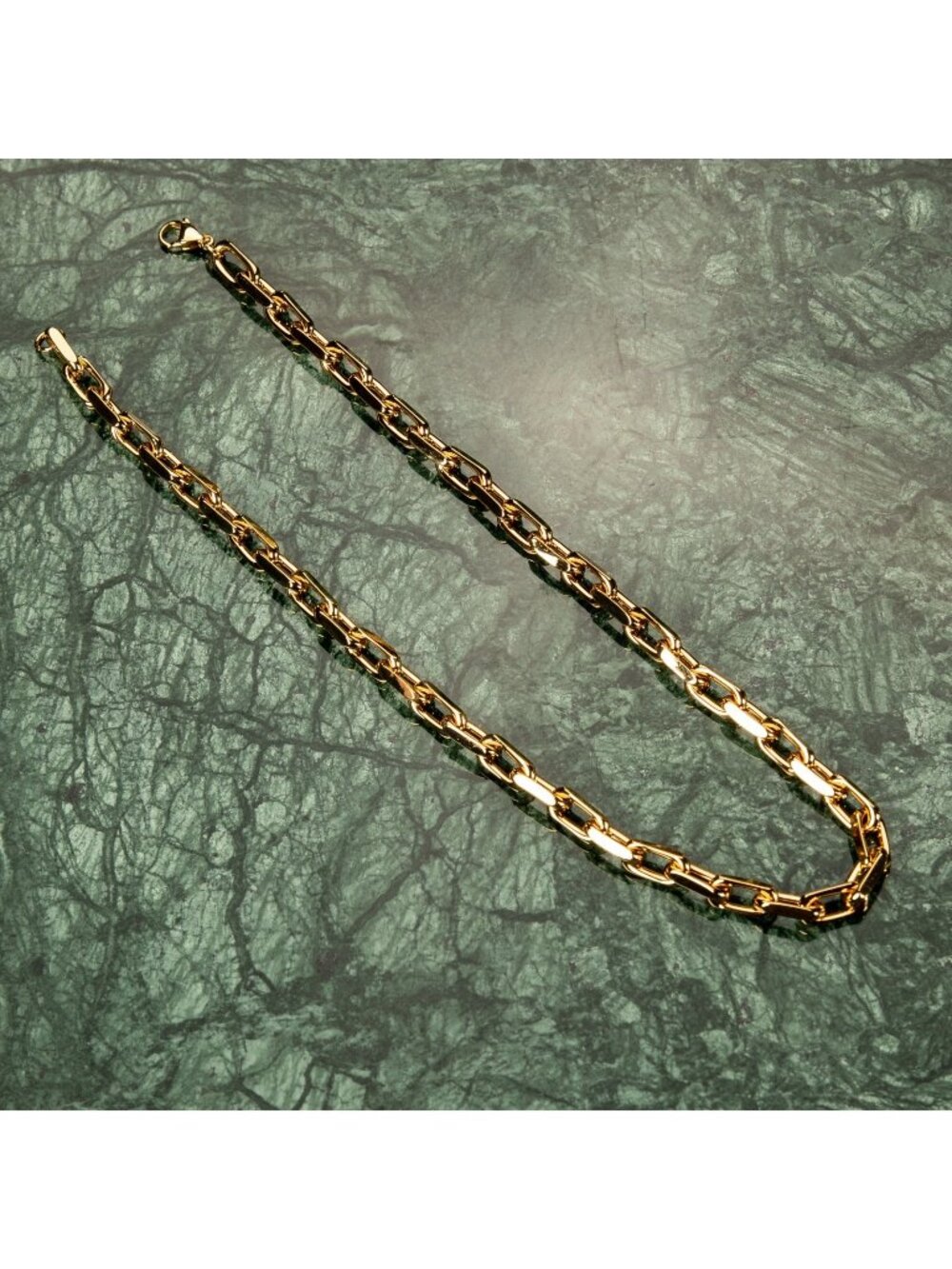 Solid Yellow Gold Plated Heavy 316 Stainless Steel 8MM Hermes Link Chain